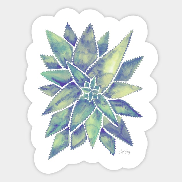 Marbled Aloe Vera Sticker by CatCoq